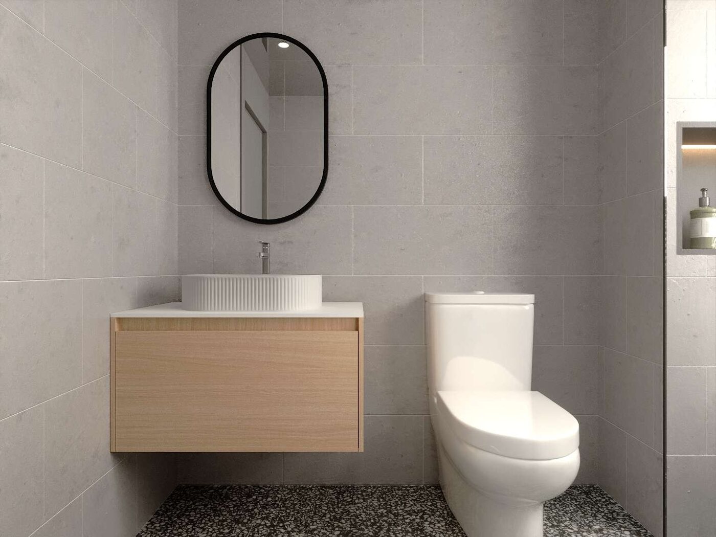 Stone Ensuite, Bathroom interior by Porterbox Studio