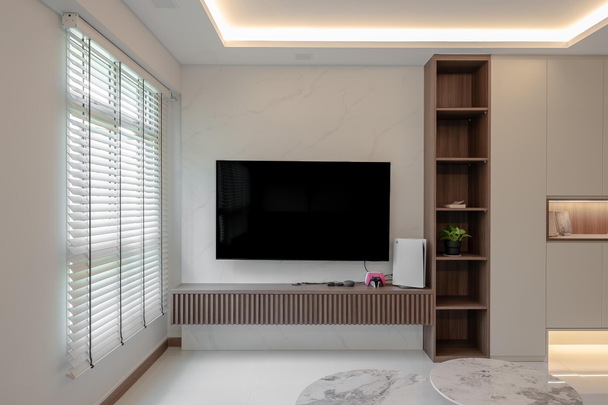 Marble Calm, Living interior by Porterbox Studio