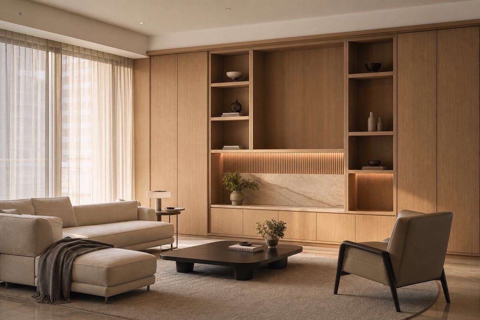 Warm Minimal, Living interior by Porterbox Studio